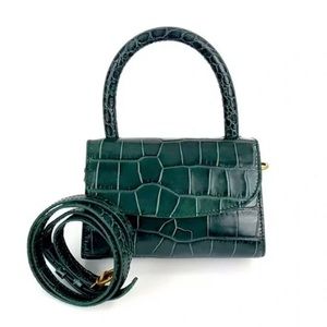 By Far Mini Tote “Croc Green”